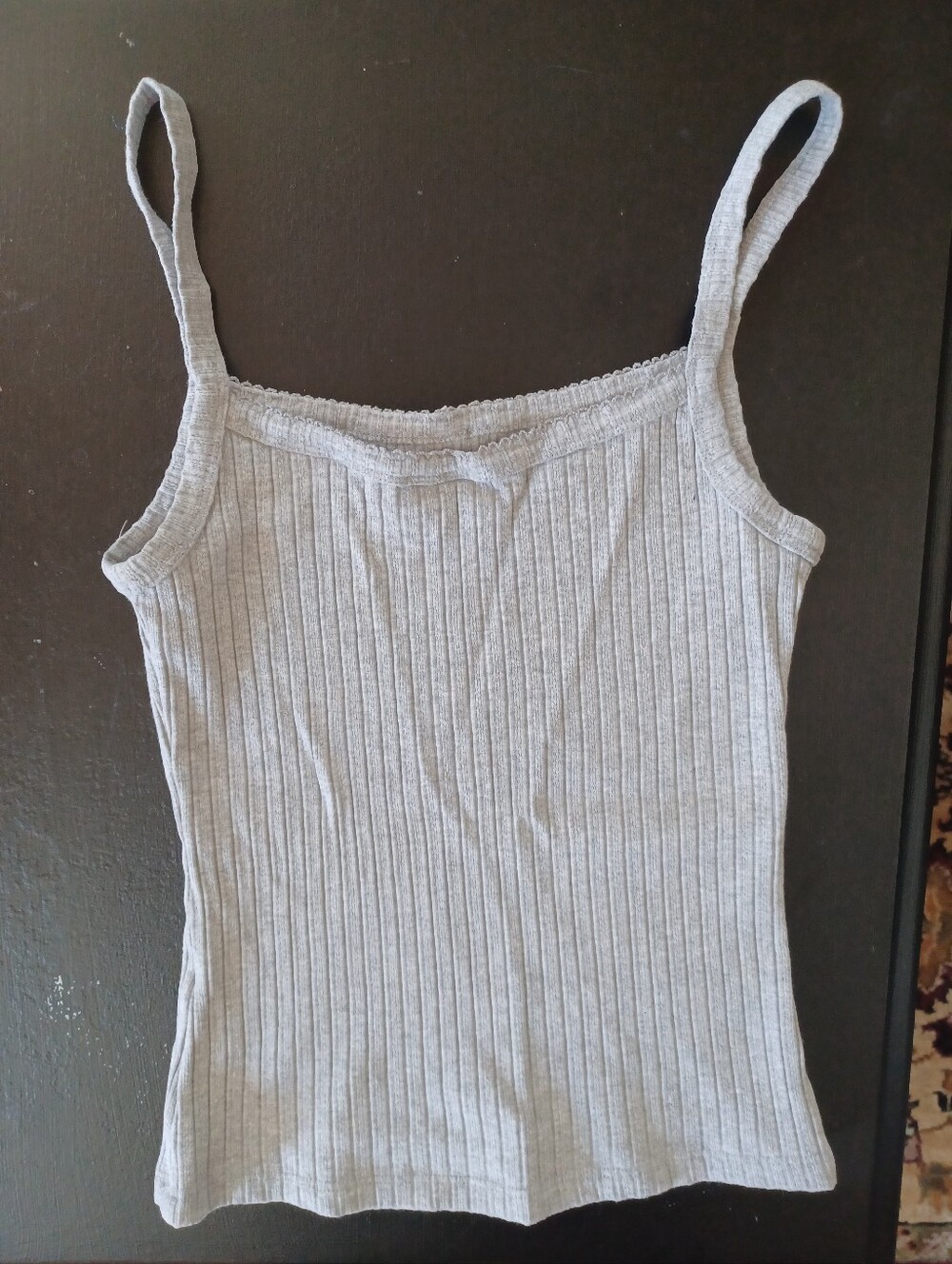 Simons Light Gray Ribbed Tank Top - Picture 2 of 2